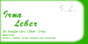 irma leber business card